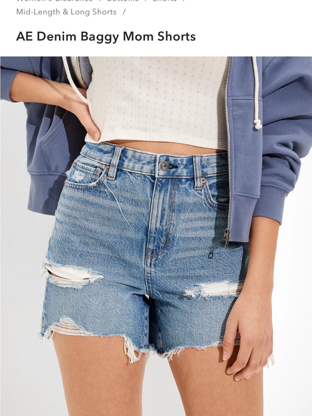 AE Denim Baggy Mom Shorts